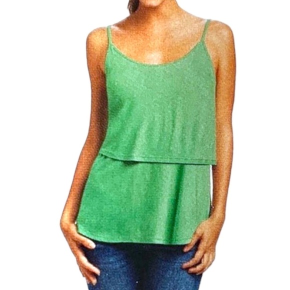 Cabi #827 Green Tiered Cami Tank Size S - Picture 3 of 12